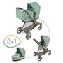 Decuevas Coche de muñeca 3x1 plegable, para muñecas de hasta 50 cm. Material metal, plástico y poliéster