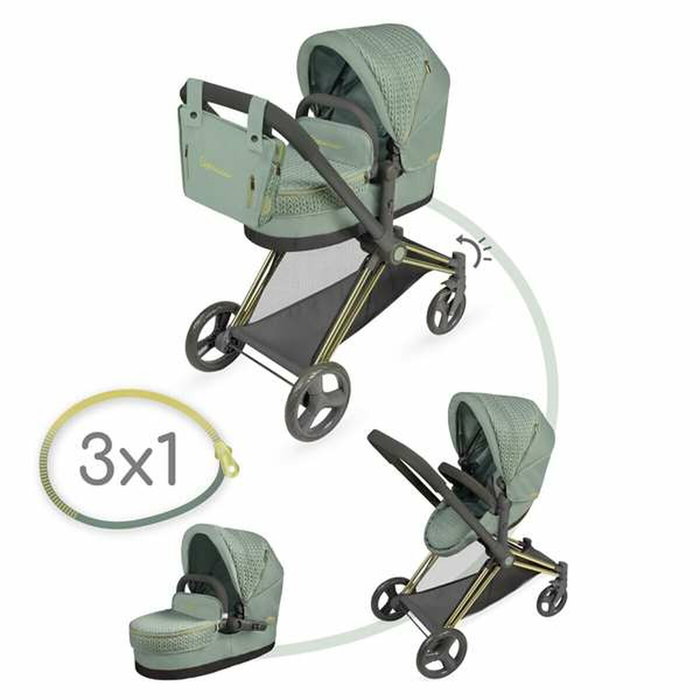 Decuevas Coche de muñeca 3x1 plegable para muñecas de hasta 50 cm