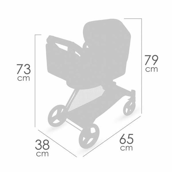 Decuevas Coche de muñeca 3x1 plegable para muñecas de hasta 50 cm