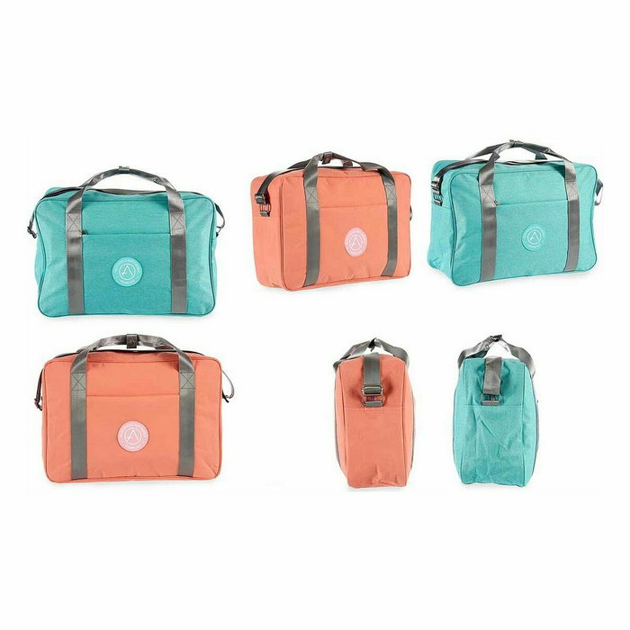 Bolsa de Viaje Berilo Verde Rosa Poliéster 14 x 34 x 44 cm (12 Unidades)