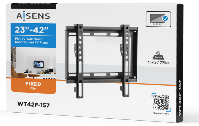 Aisens Soporte Eco Ultra Delgado para Monitor/TV de 23-42 pulgadas, Negro