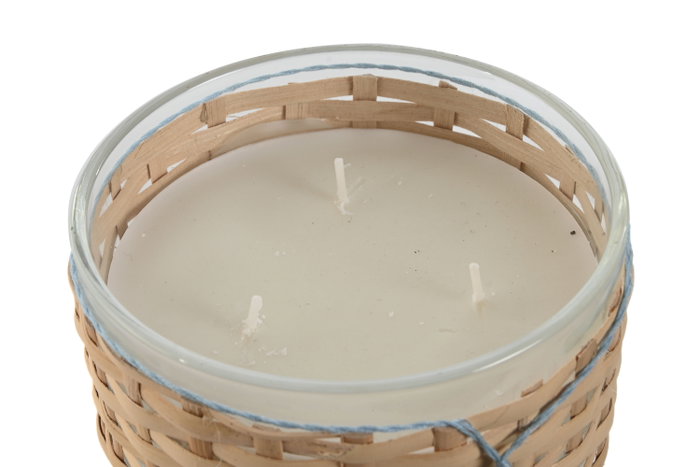 DKD Home Decor Vela Cristal Fibra Natural