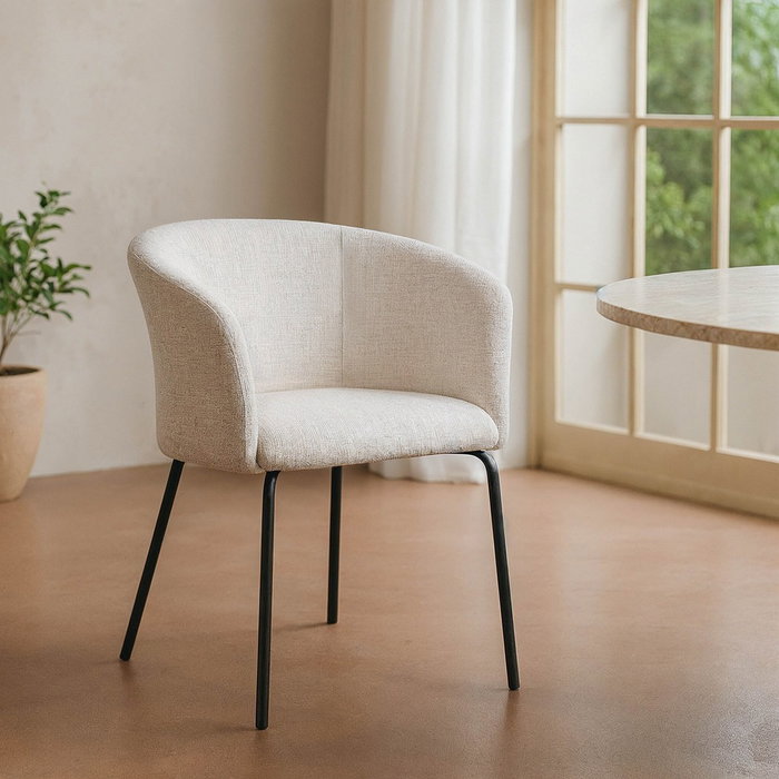 Ixia Silla Crema Tejido-Metal para Salón Ixia Silla Crema Tejido-Metal para Salón