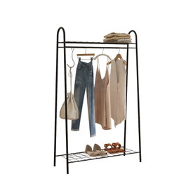 Hanah Home Perchero Negro Metálico 144.5x89x32.5 cm
