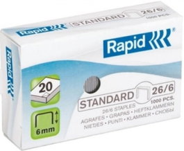 RAPID Grapas galvanizadas 26/6, 20 cajas de 1000 unidades