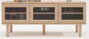 DKD Home Decor Mueble TV KITH MDF y Cristal Natural 140x40x55 cm