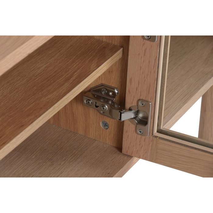 DKD Home Decor Mueble TV KITH MDF y Cristal Natural 140x40x55 cm