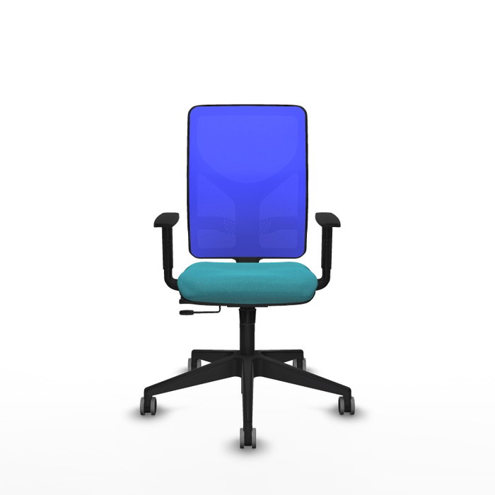 PIQUERAS Y CRESPO Silla de oficina Motilla con mecanismo Sincro/Traslack, Tela Turquesa y Malla Azul