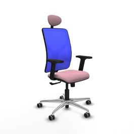 PIQUERAS Y CRESPO Silla de oficina Motilla con mecanismo Sincro, Rosa y Azul