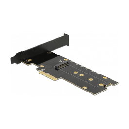 DeLOCK Adaptador PCIe x4 a M.2 NVMe Interno con Disipador de Calor e Iluminación RGB LED - Factor de Forma Low Profile