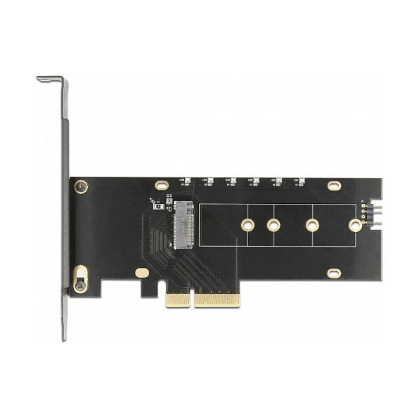DeLOCK Adaptador PCIe x4 a M.2 NVMe Interno con Disipador de Calor e Iluminación RGB LED - Factor de Forma Low Profile