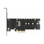 DeLOCK Adaptador PCIe x4 a M.2 NVMe Interno con Disipador de Calor e Iluminación RGB LED - Factor de Forma Low Profile