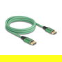 DeLOCK Cable DisplayPort 2.1, 16K 60 Hz, 2 Metros, Conectores Macho Dorados, Blindaje Triple, Chaqueta Textil Verde Metal, 40 Gbit/s, DSC 1.2a, HDCP 2.3