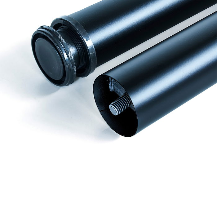 Emuca Lote de 4 patas para mesa, diámetro 60mm, H 830mm, Acero, Pintado negro