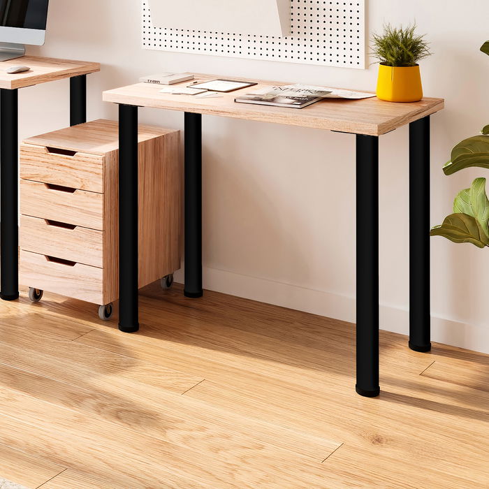 Emuca Lote de 4 patas para mesa, diámetro 60mm, H 830mm, Acero, Pintado negro