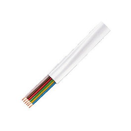 LogiLink Cable telefónico plano de 6 hilos, 100 m, blanco