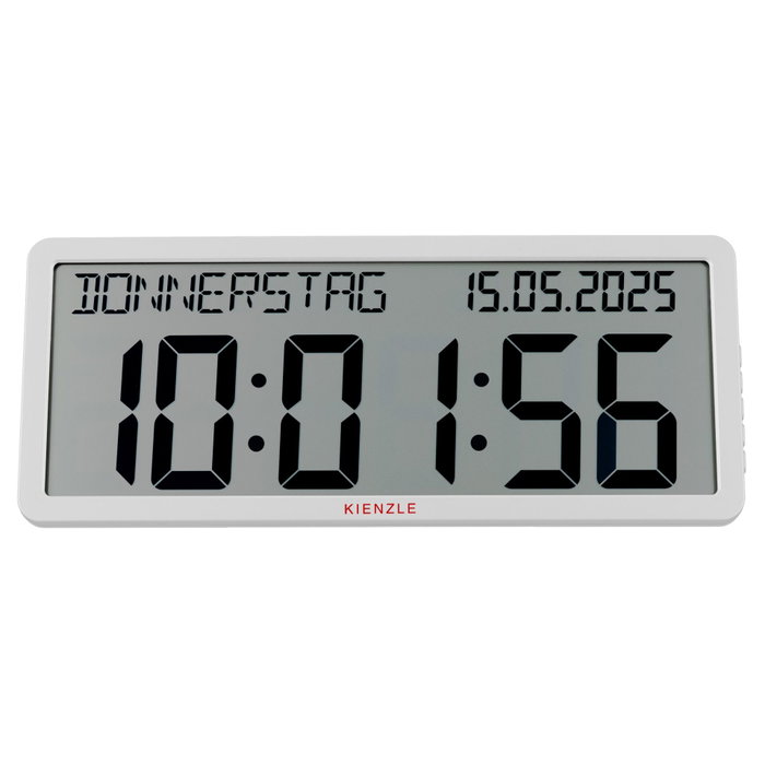 Kienzle Reloj de Pared con Control por Radio y Pantalla de Fecha Blanco