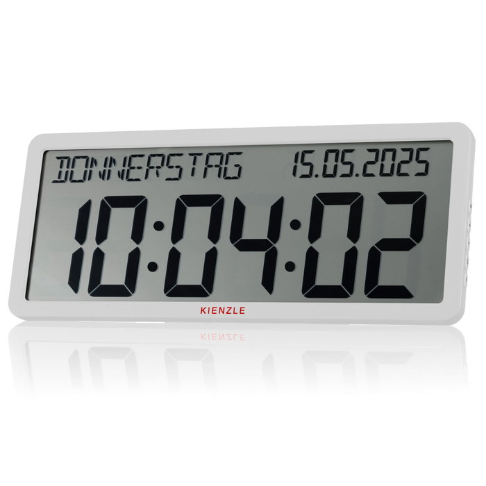 Kienzle Reloj de Pared con Control por Radio y Pantalla de Fecha Blanco