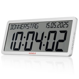 Kienzle Reloj de Pared con Control por Radio y Pantalla de Fecha Blanco