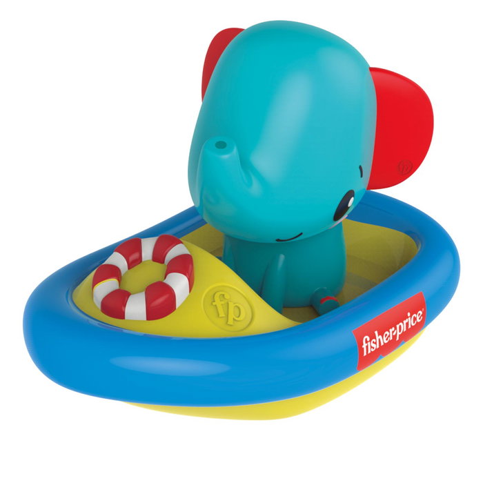 Fisher-Price Barquitos Flotantes para Bañera Pack de 2 Unidades con Personajes León y Elefante Juguete Acuático Infantil para Bebés +12 Meses