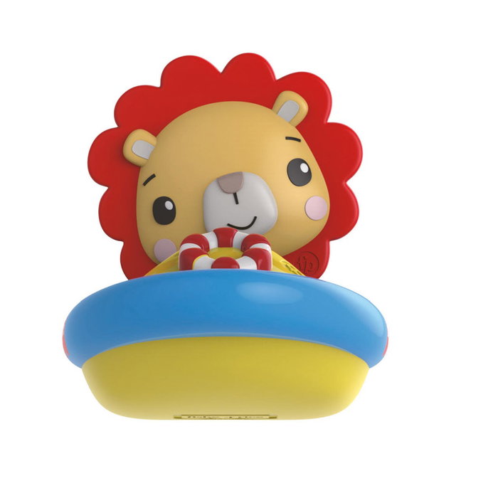 Fisher-Price Barquitos Flotantes para Bañera Pack de 2 Unidades con Personajes León y Elefante Juguete Acuático Infantil para Bebés +12 Meses