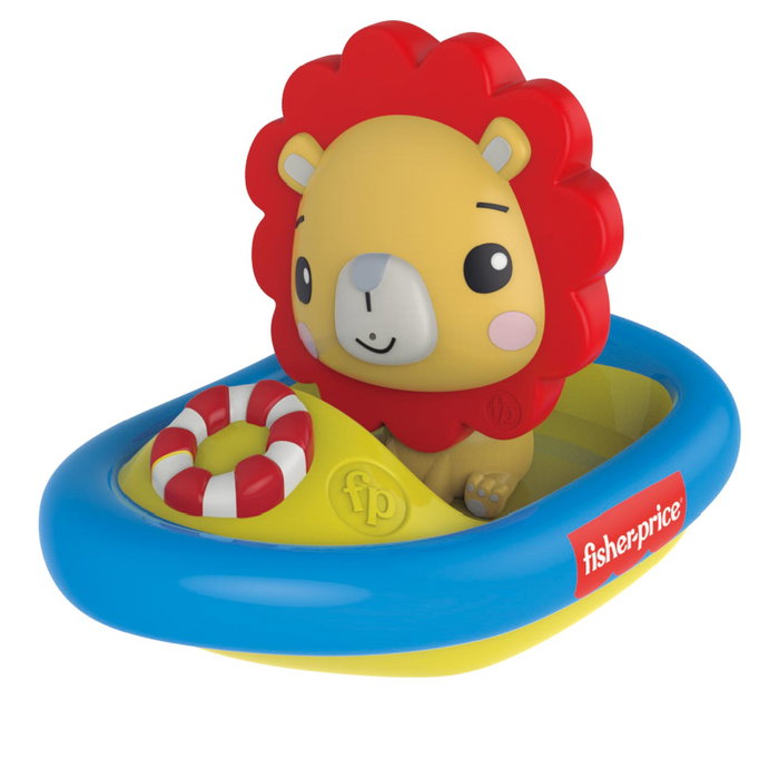 Fisher-Price Barquitos Flotantes para Bañera Pack de 2 Unidades con Personajes León y Elefante Juguete Acuático Infantil para Bebés +12 Meses
