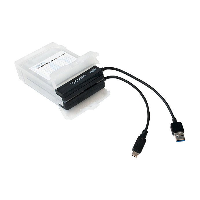 LogiLink Caja de protección blanca para 2 HDD/SSD de 2,5 pulgadas