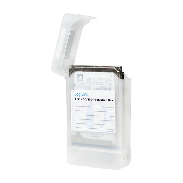 LogiLink Caja de protección blanca para 2 HDD/SSD de 2,5 pulgadas