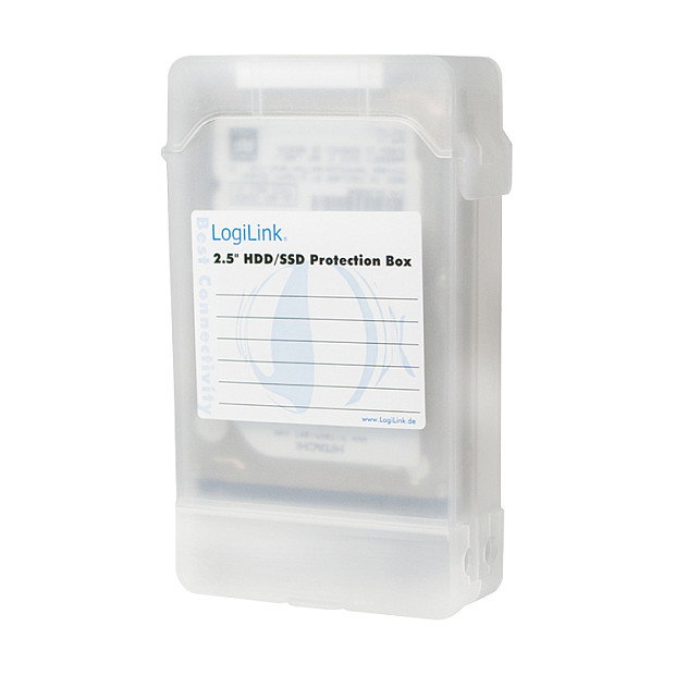 LogiLink Caja de protección blanca para 2 HDD/SSD de 2,5 pulgadas
