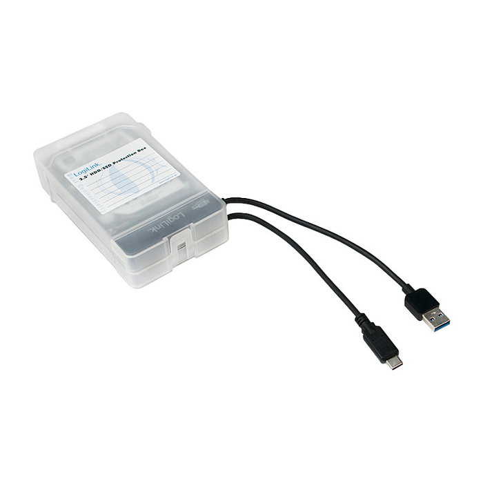 LogiLink Caja de protección blanca para 2 HDD/SSD de 2,5 pulgadas