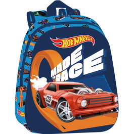 SAFTA Mochila 3D Hot Wheels 33cm con Diseño Frontal Termoconformado y Bolsillo Lateral Portabotellas