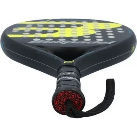 Bullpadel PAD X-COMP 2 YE Pala de Pádel X-Compact 2 Redonda Negra y Amarilla, Núcleo EVA Soft, Marco Carbono, Nivel Intermedio