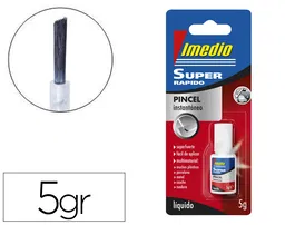 Imedio Pegamento adhesivo instantáneo super rápido líquido, 5 g, con aplicador de pincel, extremadamente fuerte, para bricolaje, resistente al agua