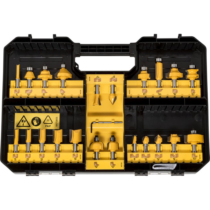 DeWalt DT90017-QZ Juego de Fresas de 22 piezas DeWalt DT90017-QZ Juego de Fresas de 22 piezas