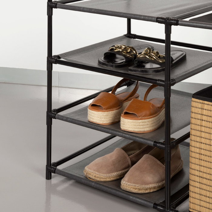 Max Home Armario abierto con 4 estantes de tela 87x45x158 cm
