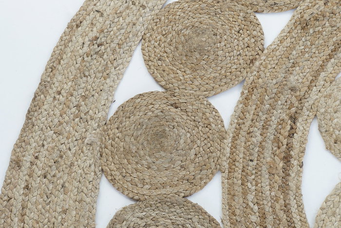 DKD Home Decor Alfombra Tropical Marrón Claro Yute Poliéster 200 x 200 cm
