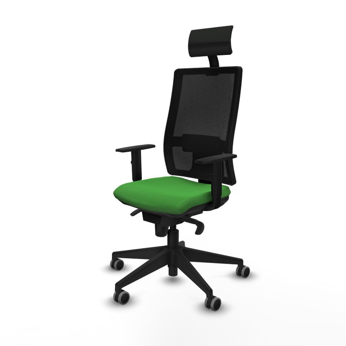 PIQUERAS Y CRESPO Silla de oficina Horna Verde/Negro con mecanismo Sincro y cabecero fijo PIQUERAS Y CRESPO Silla de oficina Horna Verde/Negro con mecanismo Sincro y cabecero fijo