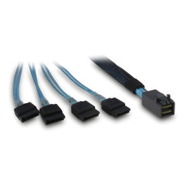 Inter-Tech Cable SFF 8643 - 4x SATA/SAS - 0,7m Crossover