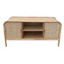 DKD Home Decor Mueble TV Abeto y Ratán Natural 120x39x60