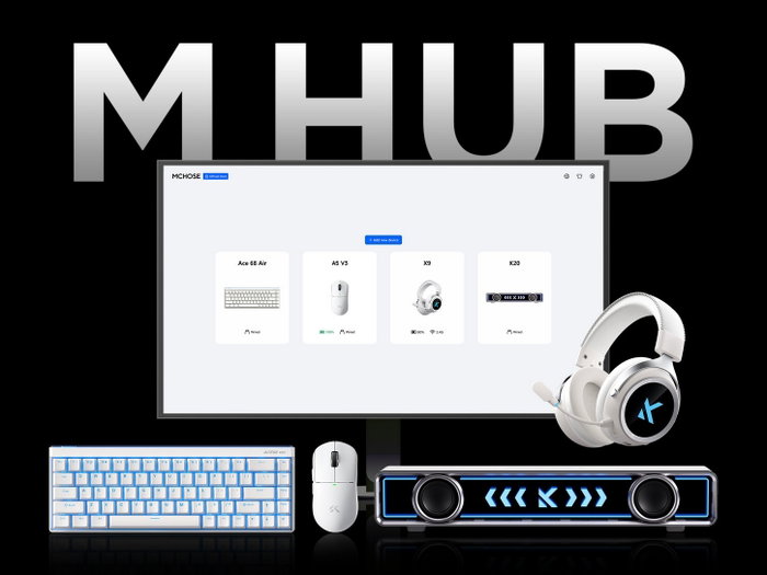 Mchose MC-A5V3-2 Ratón Gaming Inalámbrico Bluetooth 2.4GHz USB-C 26000 DPI Blanco