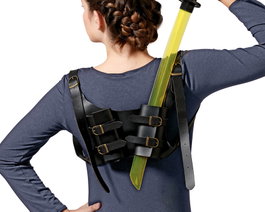 Funda de Espada Negra de Espalda Simil Cuero con Hebillas