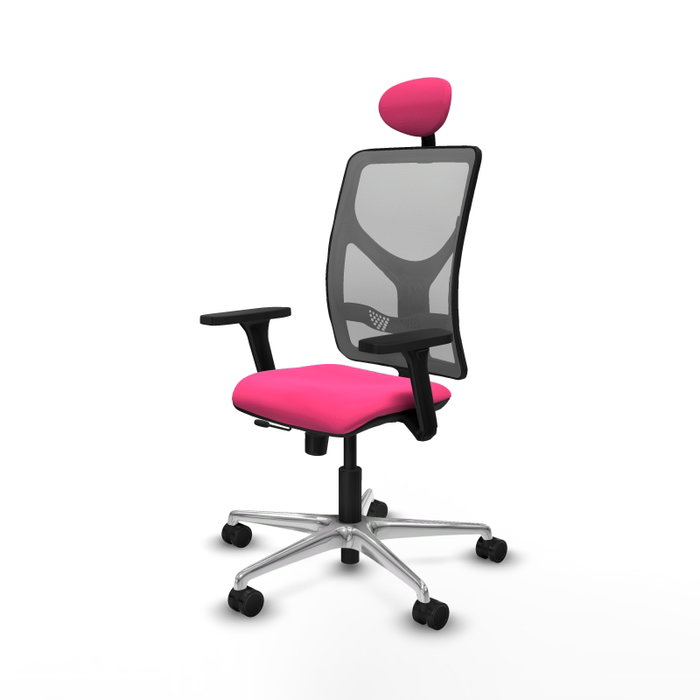 PIQUERAS Y CRESPO Silla de oficina Motilla Rosa y Gris