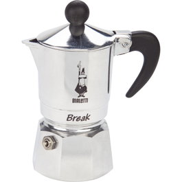 Bialetti Break Cafetera Italiana de 1 Taza, Aluminio Plateado