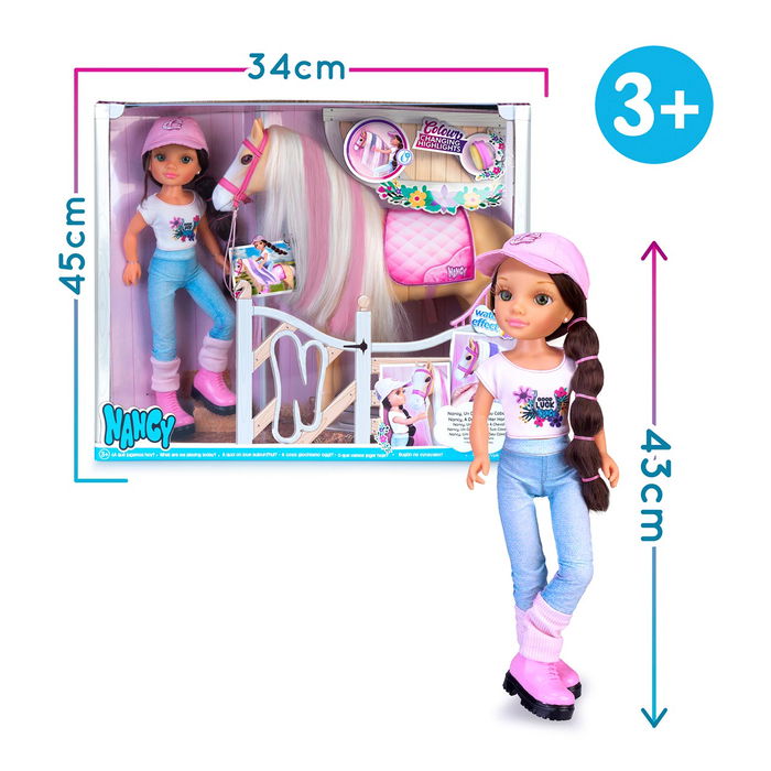 Famosa Nancy Nac49000 Un Día Con Su Caballo Muñeca Articulada Para Paseo Por El Campo Con Accesorios Famosa Nancy Nac49000 Un Día Con Su Caballo Muñeca Articulada Para Paseo Por El Campo Con Accesorios