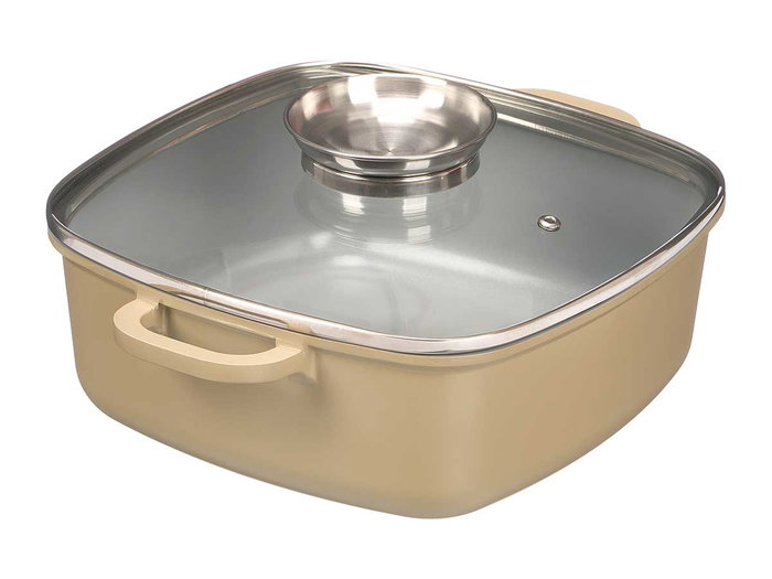 KINVARA Cacerola Cuadrada Inducción Forjada Beige 24cm