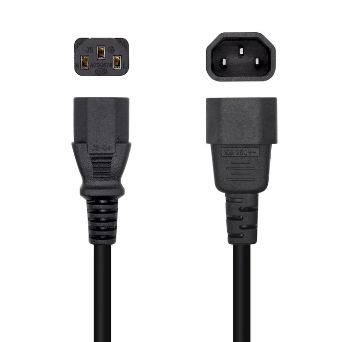 Aisens Cable de Alimentación CPU C14 Macho a C13 Hembra 3m Negro