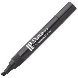 Sharpie Marcador Permanente Punta Biselada Negro Caja 12 Ud