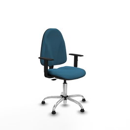 PIQUERAS Y CRESPO Silla de oficina Algarra Verde petróleo con Base cromada y Brazos 1D