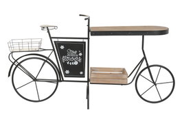 DKD Home Decor Expositor Metal y Madera Bicicleta Negro