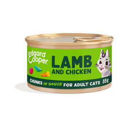Edgard Cooper EC Feline Adult Trocitos Cordero y Pollo 18x85g